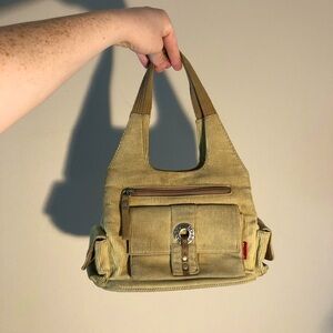 Gently Used 90s y2k Mudd Corduroy Shoulder Mini Bag - Tan/Beige Color